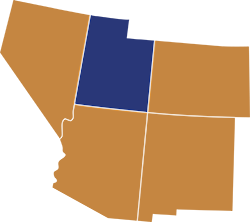 Outline image of the state of Utah