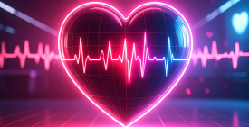 Image of heart shape with EKG inside it