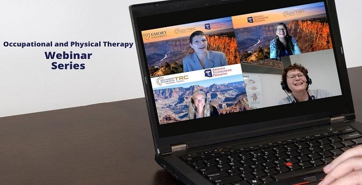 Dr. Elizabeth Krupinski, PhD, Janet Major-Durkel, Melanie Esher-Blair and Peggy Stein lead the Occupational and Physical Therapy Webinar Series late last month