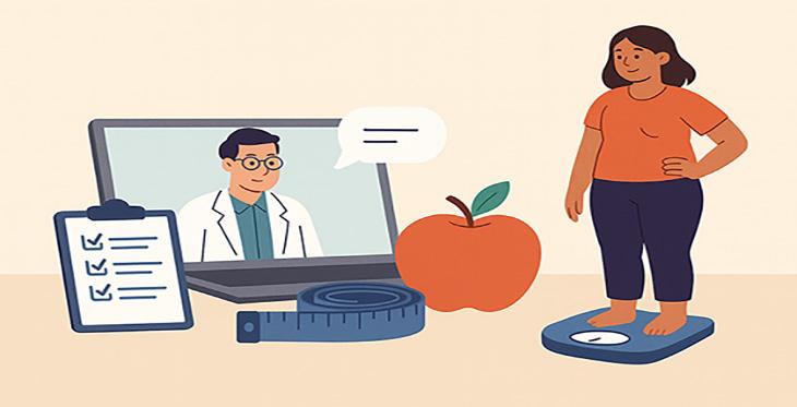 Image of Laptop and person using telehealth